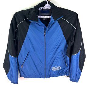 Buell American Motorcycles Wind Rain Jacket Mens Size M Blue Hooded Nylon/Poly